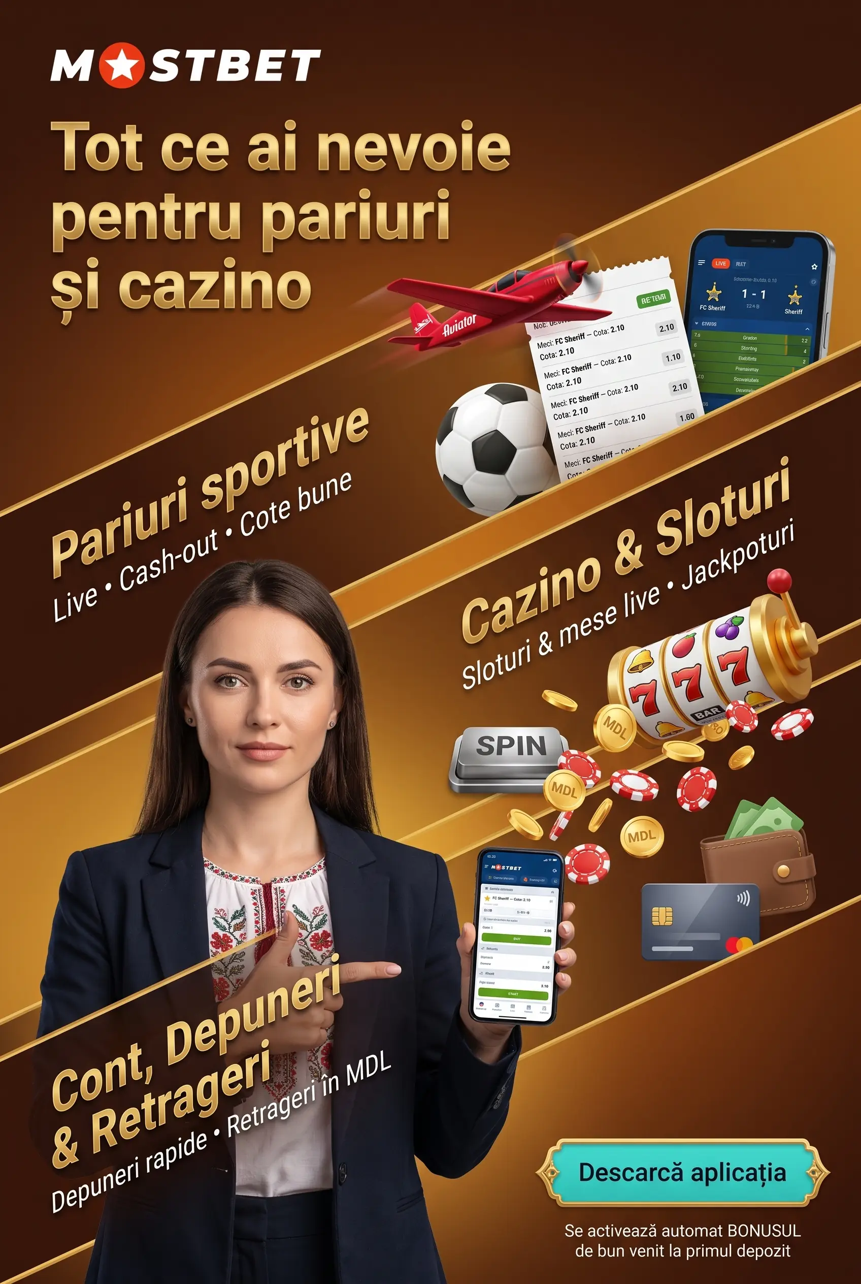 Funcțiile aplicației Mostbet
