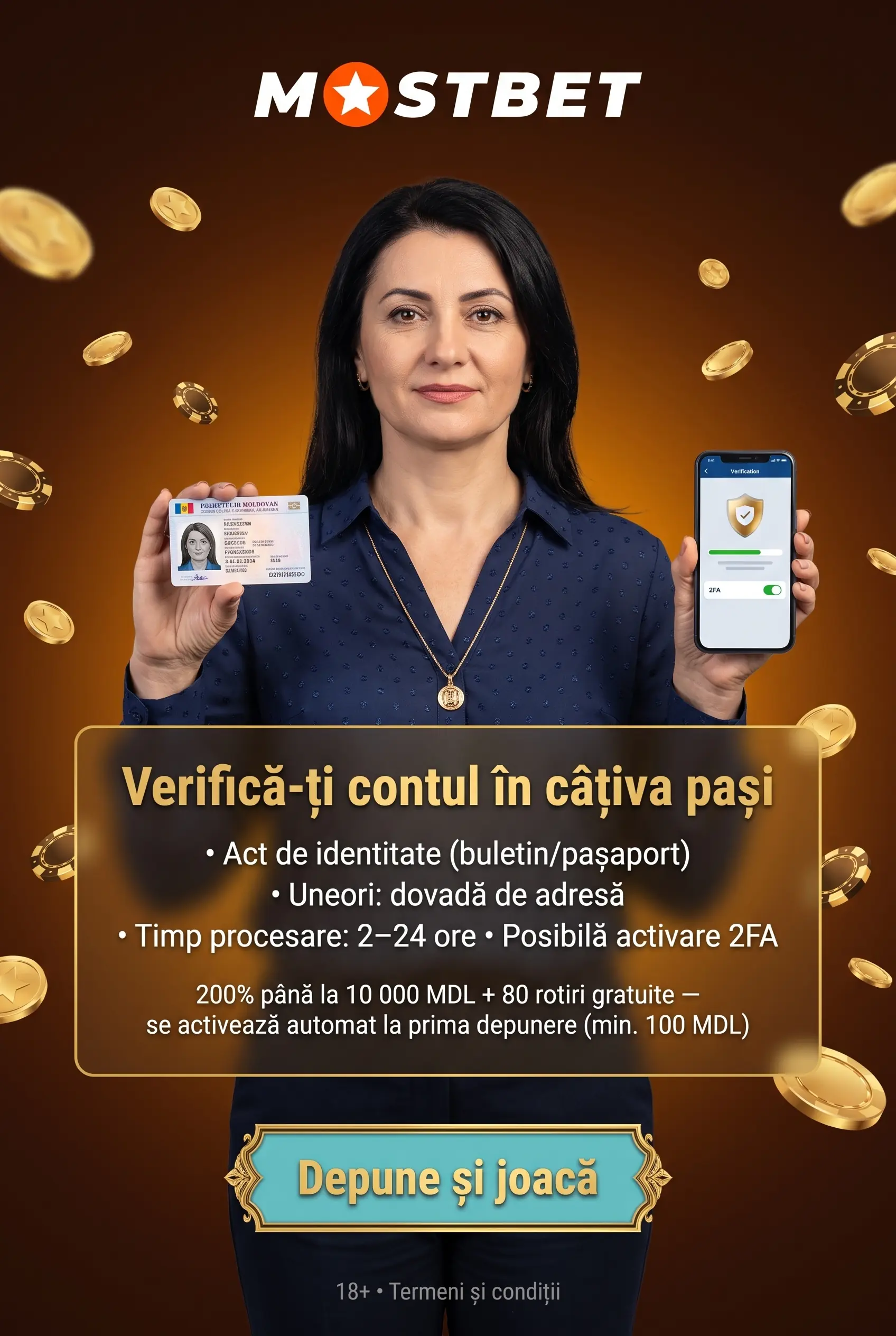 Verificarea contului KYC la Mostbet
