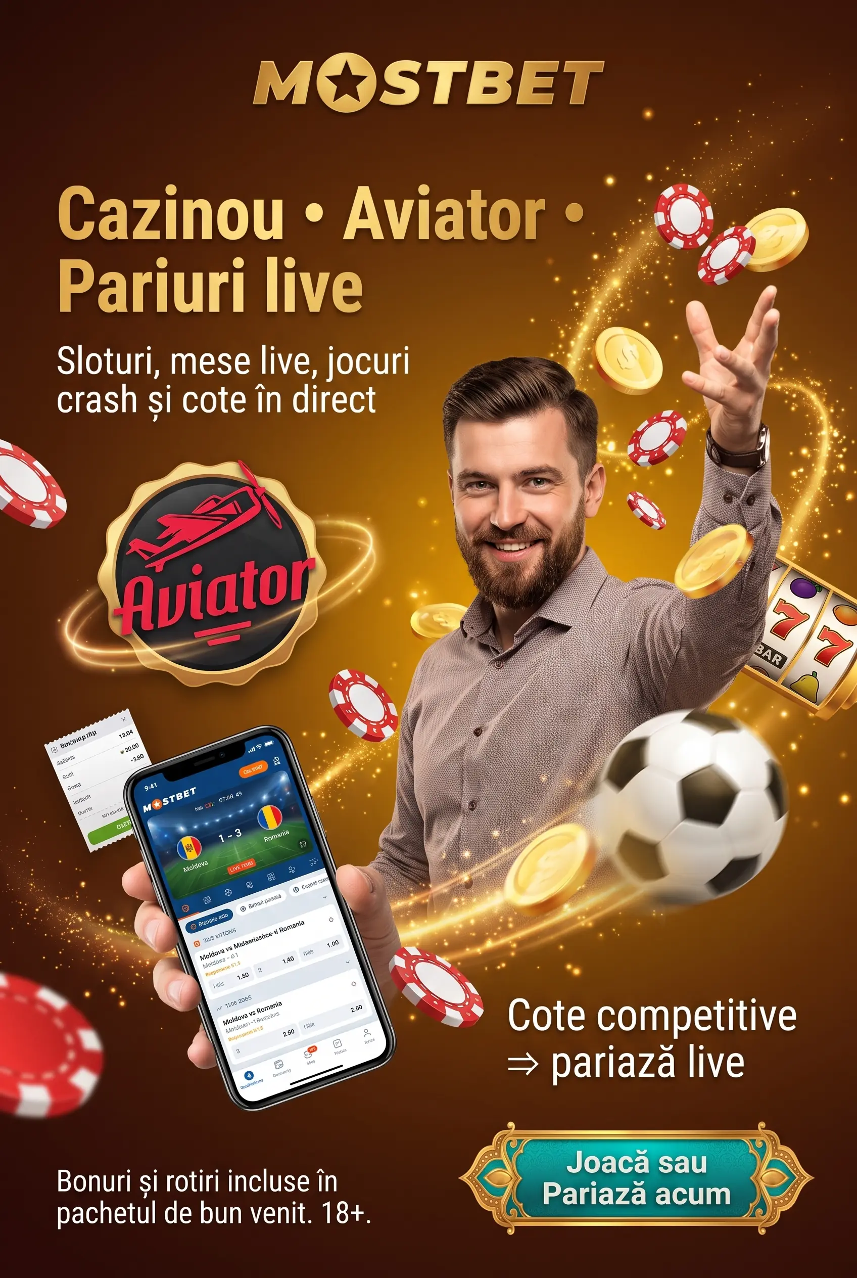 Cazino Aviator și pariuri sportive Mostbet