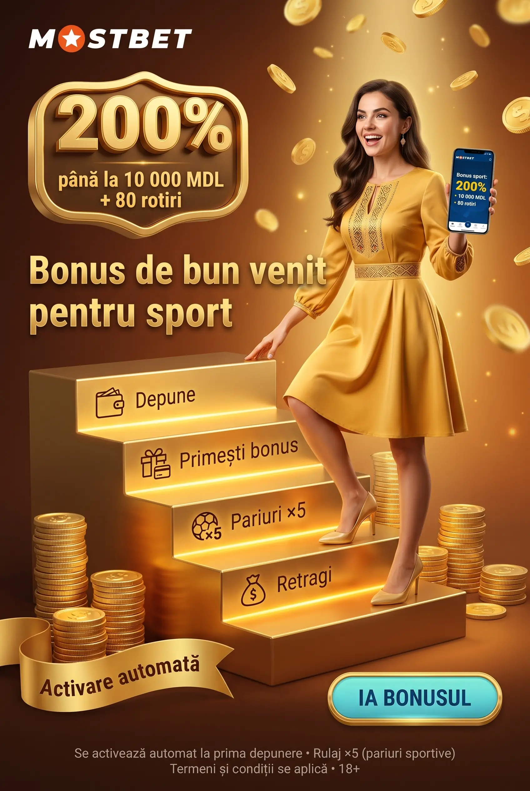 Bonus pe pariuri sportive cu rulaj de cinci ori