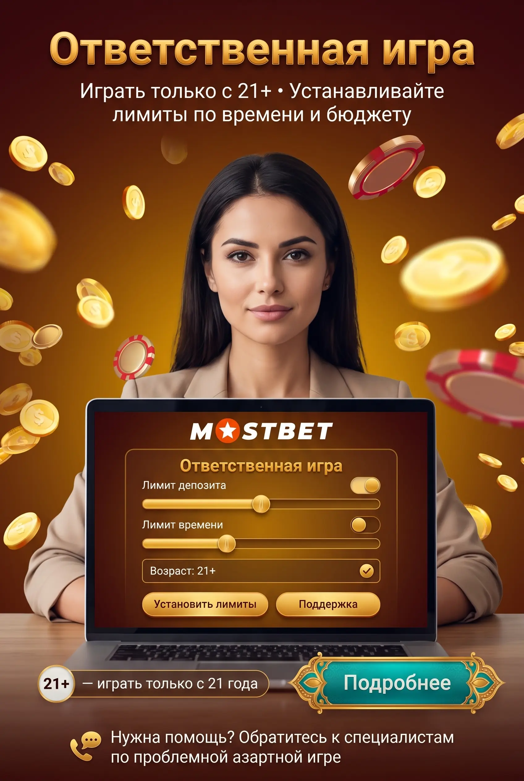 Ответственная игра в казино Mostbet