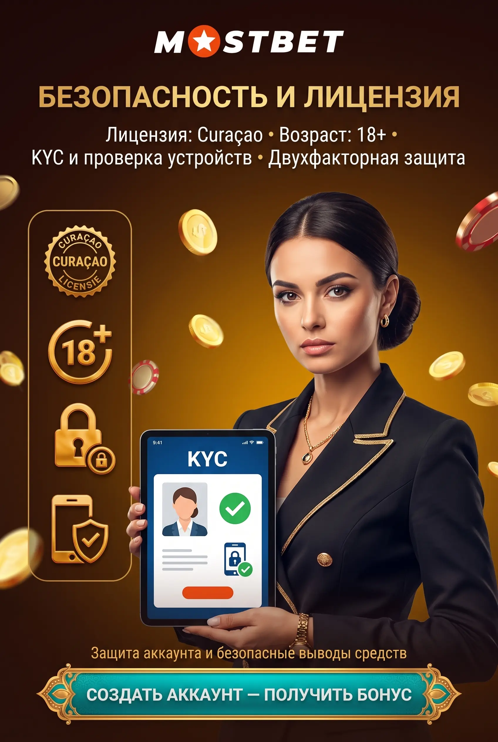 Лицензия Curaçao и безопасность Mostbet